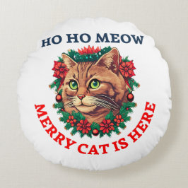 Merry Catmas Rund Kudde