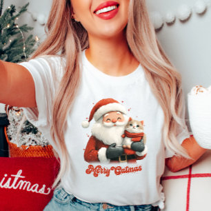 Merry Catmas Santa och Cat T-Shirt