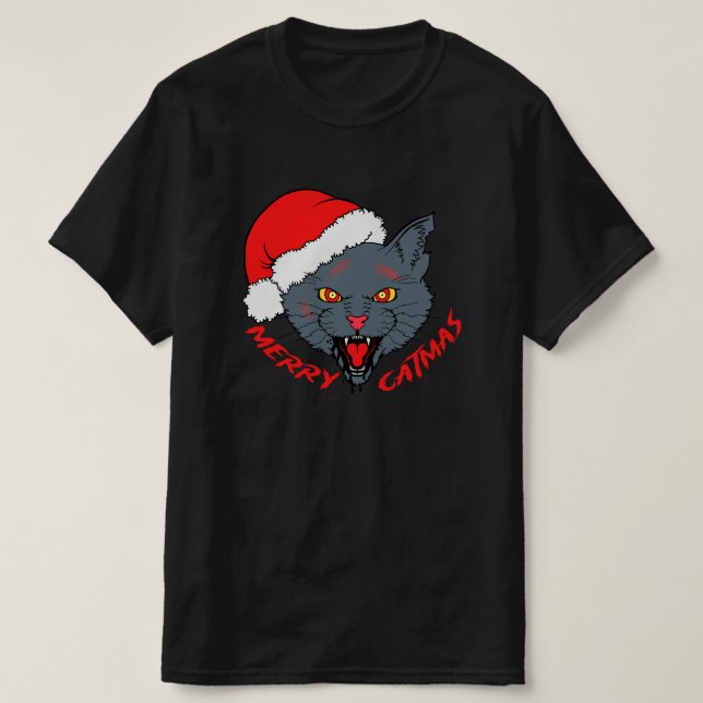 Merry Catmas T Shirt (Design framsida)