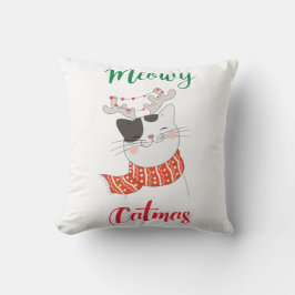 Merry Catmis Pillow - Cute Cat Lover-julen Kudde