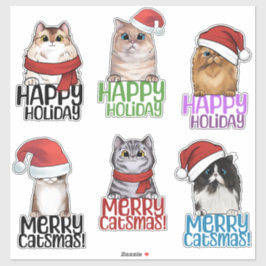 Merry Catsmas jul Sticker Lakan Klistermärken