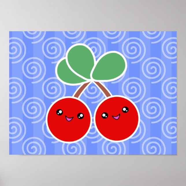 Merry Cherries Kawaii Poster (Framsidan)
