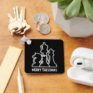 Merry Chessmas chess delar board-spel, Tomhat Nyckelring