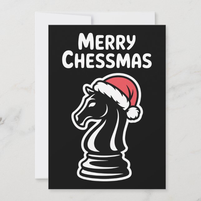 Merry Chessmas Christmas Chess Xmas Santa Hat Julkort (Framsida)