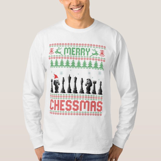 Merry Chessmas Funny Chess christmas Ugly Sweater T Shirt (Framsida)