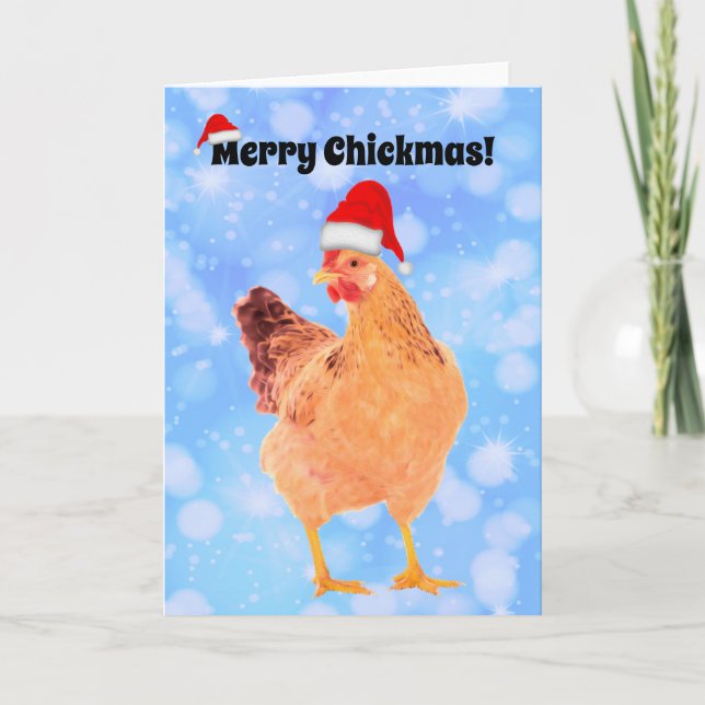 Merry Chickmas - 7-tums x 5-tums kort (Framsida)