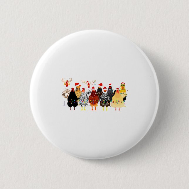 Merry Chickmas Chicken Christmas Ornament Lights S Knapp (Framsida)