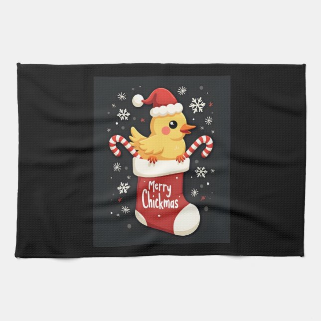 Merry Chickmas Chicken Kökshandduk (Horisontell)