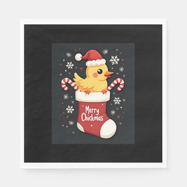 Merry Chickmas Chicken Pappersservett (Framsidan)