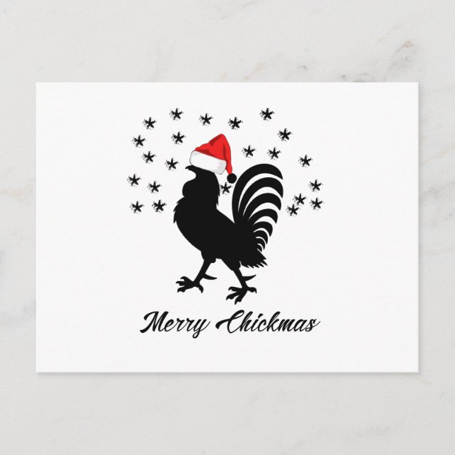 Merry Chickmas Funny jul Chicken Helg Vykort (Framsida)