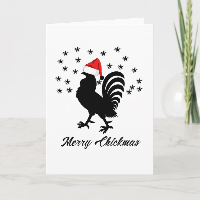 Merry Chickmas Funny jul Chicken Helgkort (Framsida)