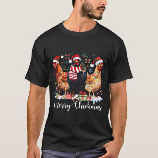 Merry Chickmas jul-chicken Coquette Chicken T Shirt