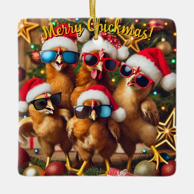 Merry Chickmas Julgransprydnad Keramik (Framsida)