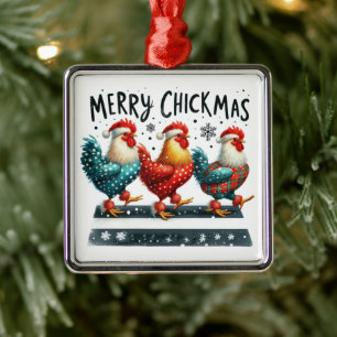 Merry Chickmas Julgransprydnad Metall