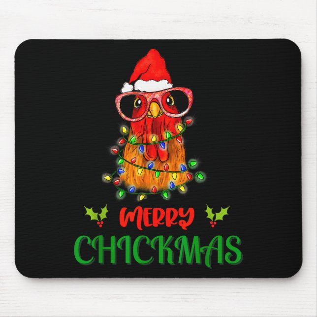 Merry Chickmas Ornament Lights Chicken Farmer Chri Musmatta (Framsidan)