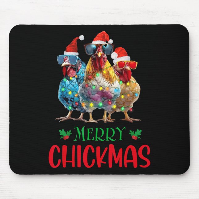 Merry Chickmas Ornament Ljus Chicken Farmer Chri Musmatta (Framsidan)