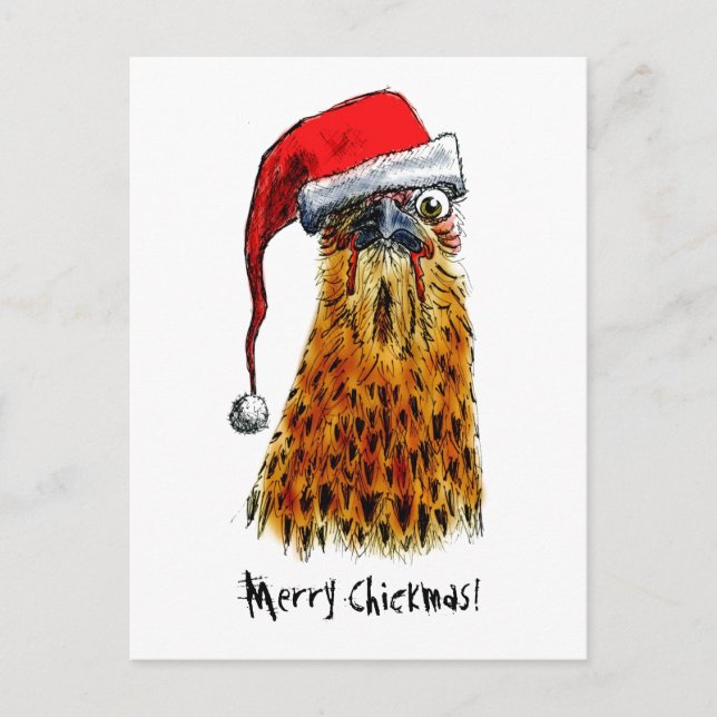 Merry Chickmas vykort (Framsida)