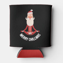 Merry Chillmas Zen Meditating Santa Holiday Can Co