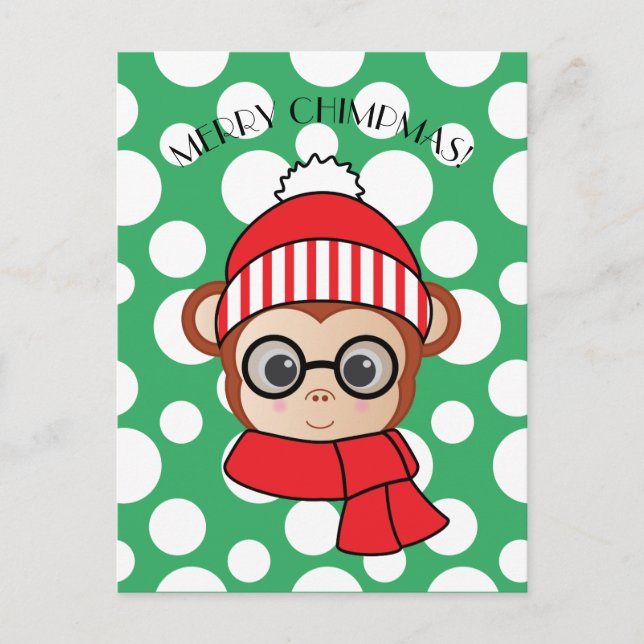 Merry Chimpmas Vykort (Framsida)
