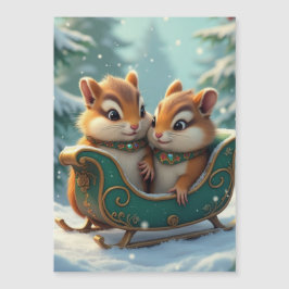 Merry chipmunk christmas magnetisk inbjudningskort