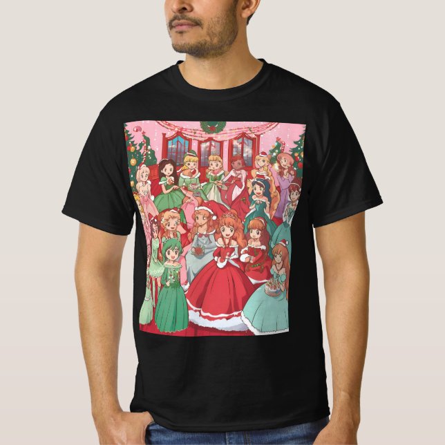 Merry Chirstmas och vänner T Shirt (Framsida)