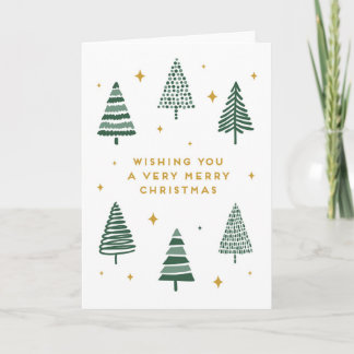 Merry Chirstmas Träd med Stars Kort