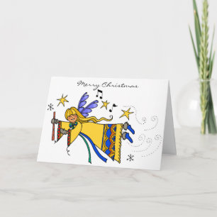 Merry Chistmas Angel Ukrainukrainsk folkart Helgkort