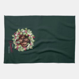 Merry Chistmas Editable Photo Family Kökshandduk