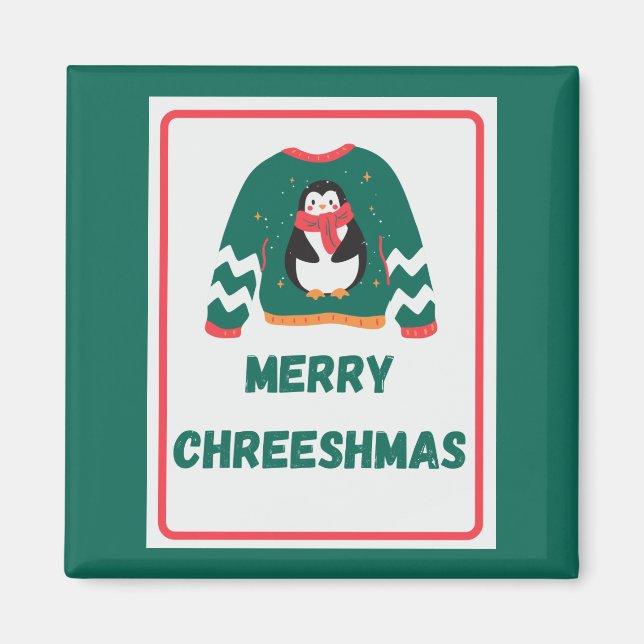 Merry Chreeshmas Penguin Sweater Magnet (Framsidan)