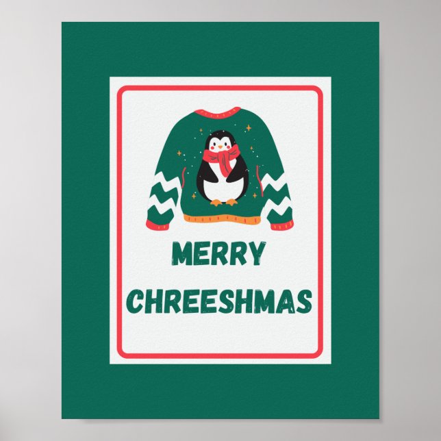 Merry Chreeshmas Penguin Sweater Poster (Framsidan)