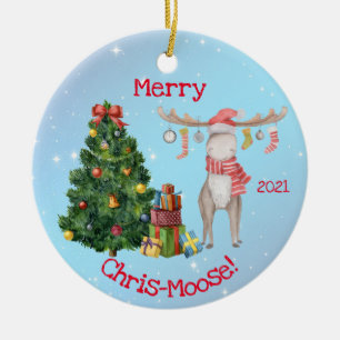 Merry Chris-Moose och Polar Bear-jul Julgransprydnad Keramik