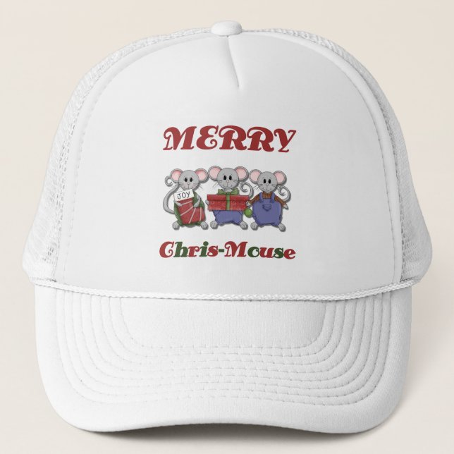 Merry Chris-Mouse Tshirts och Gifts Keps (Framsida)