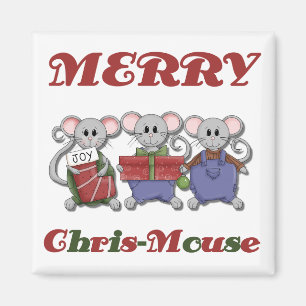 Merry Chris-Mouse Tshirts och Gifts Magnet