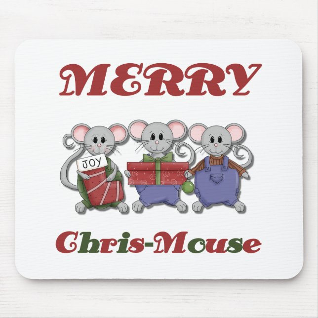 Merry Chris-Mouse Tshirts och Gifts Musmatta (Framsidan)