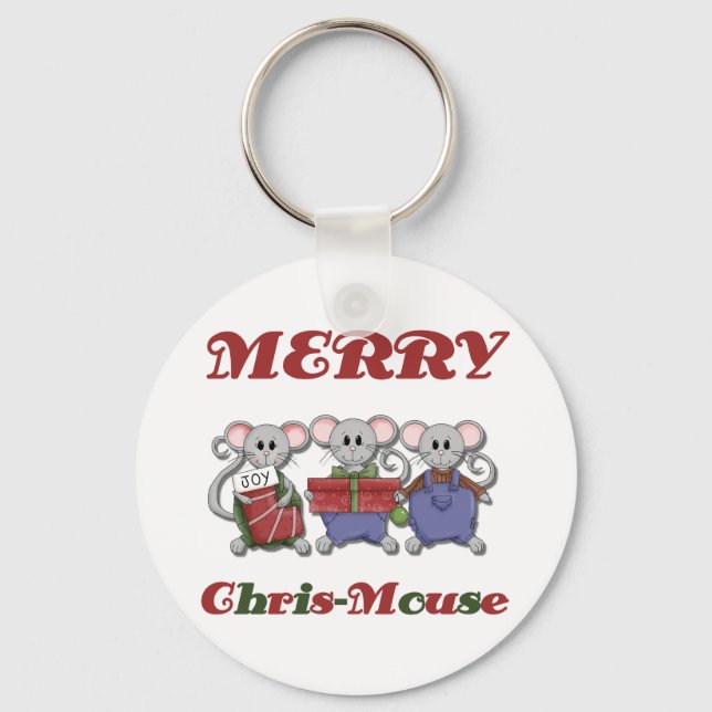 Merry Chris-Mouse Tshirts och Gifts Nyckelring (Framsida)