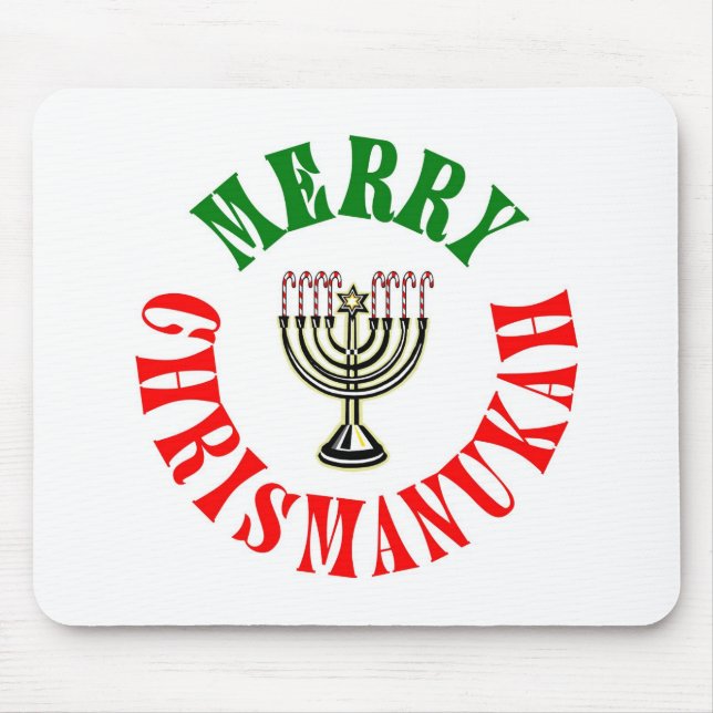 Merry Chrismanukah - jul Chanukah Menorah Musmatta (Framsidan)
