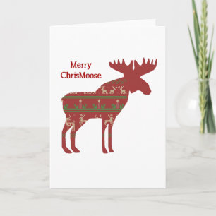 Merry ChrisMoose Lundny Jul Moose Animal Art Helgkort