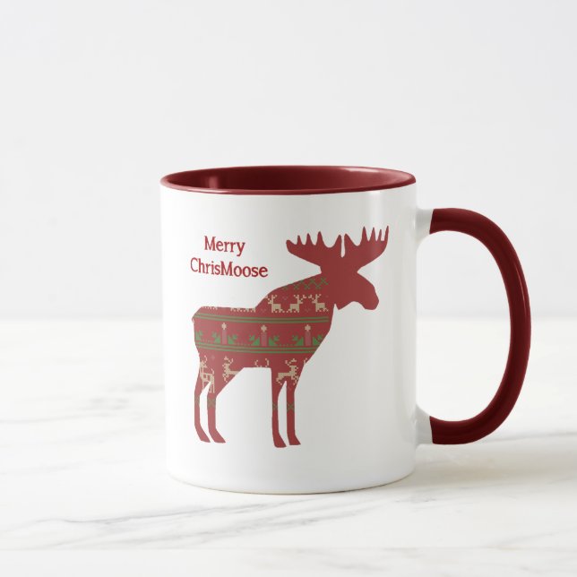 Merry ChrisMoose Lundny Jul Moose Animal Art Mugg (Höger)