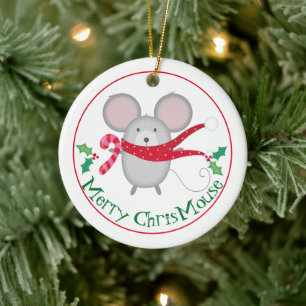 Merry ChrisMouse, Helgdag Mouse Julgransprydnad Keramik