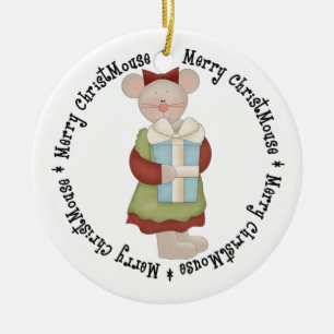 Merry ChrisMouse med aktuell Julgransprydnad Keramik