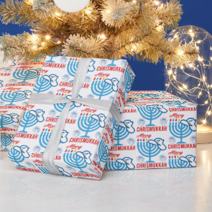 Merry Chrismukah Cowboy Hat och Menorah Presentpapper