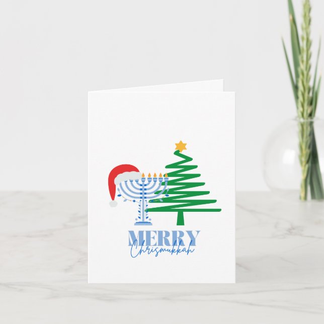 Merry Chrismukah Cute Foleting Card Kort (Framsida)