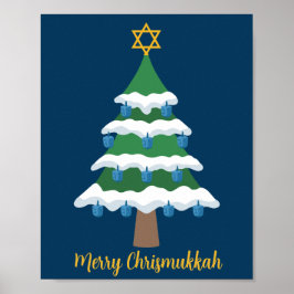 Merry Chrismukah Cute Hanukkah jul Poster