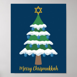 Merry Chrismukah Cute Hanukkah jul Poster