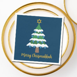 Merry Chrismukah Cute Hanukkah Julgran Pappersservett