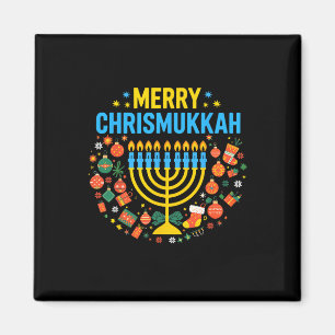 Merry Chrismukah God jul Lycklig Chanukah J Magnet