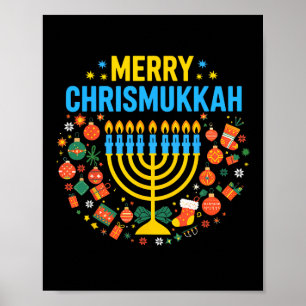 Merry Chrismukah God jul Lycklig Chanukah J Poster