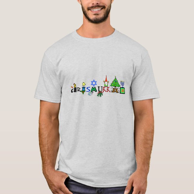 Merry Chrismukah Graphic Roligt T-Shirt (Framsida)