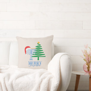 Merry Chrismukah Helgdag Decor Dekorativ kudde