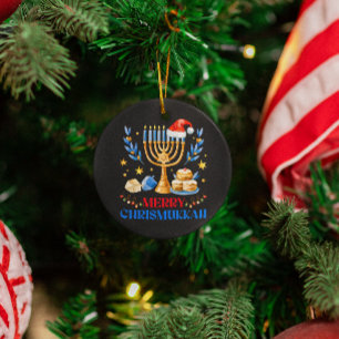 Merry Chrismukah Helgdag Hanukkah Pajama-familjen Julgransprydnad Keramik